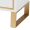 Baxton Studio Giolla Contemporary Glam and Luxe White Finished Wood and Gold Metal 2Drawer Nightstand 220-12455-ZORO - alternate 9
